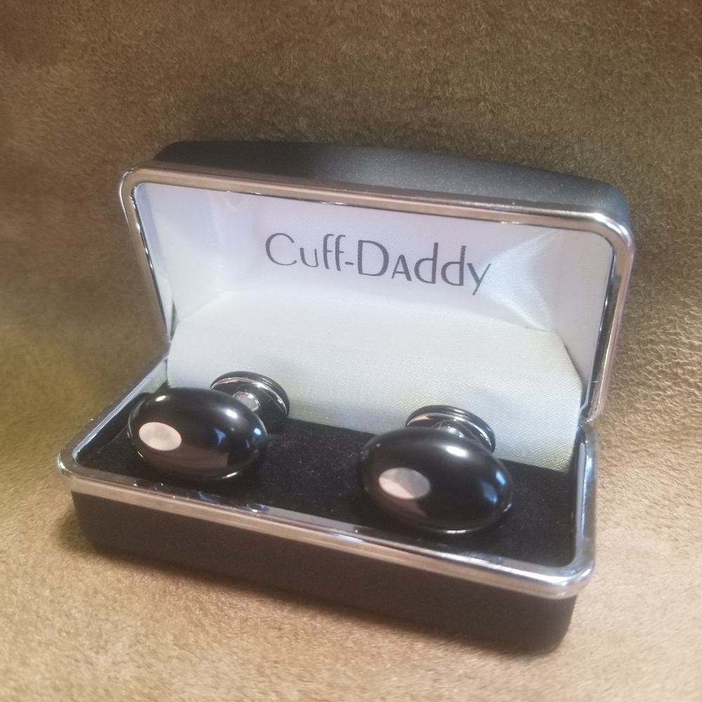 Double Black Onyx Cufflinks by Cuff-Daddy